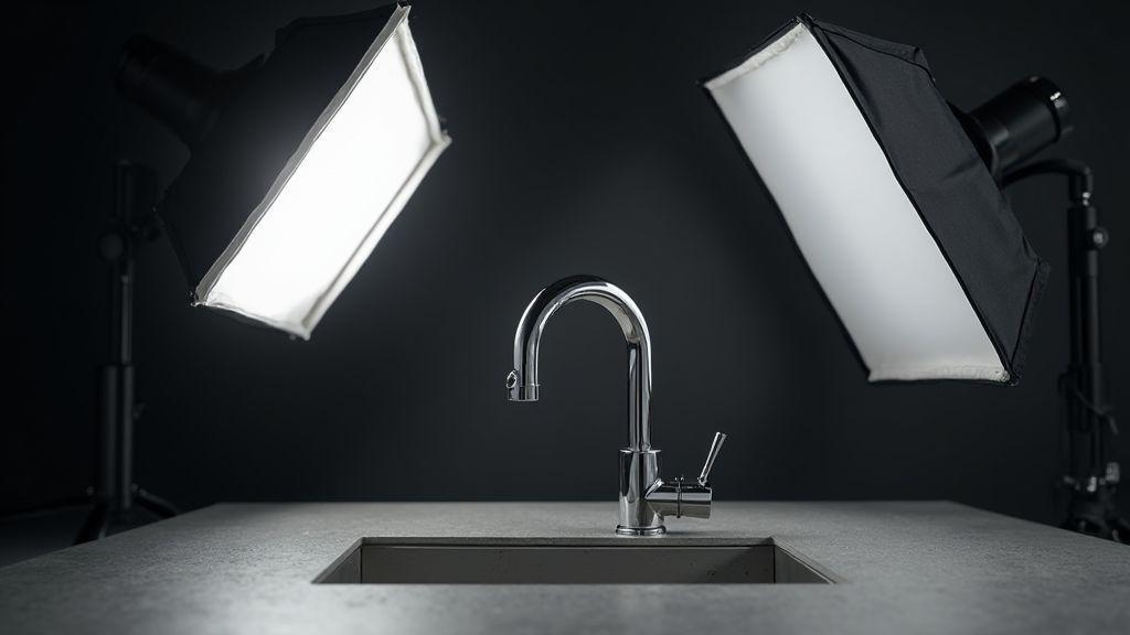 How to avoid white background reflections on shiny products