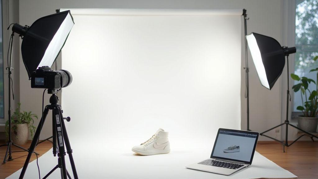 How to photograph products on a white background at home (without blowing out) — easy lighting and camera tricks for flawless ecommerce photos